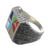 Southwest Sterling Silver Multicolor Ring Size 7-3/4 YX75855